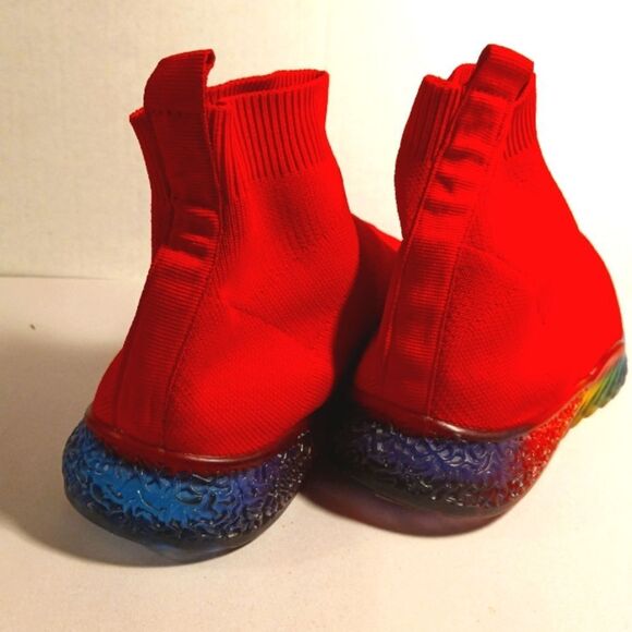 Cape Robbin Stylish Red Sock Sneakers Sz 10 - Picture 9 of 10